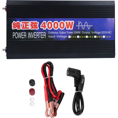 Onduleur à onde sinusoïdale Pure convertisseur cc à ca onduleurs cc/ca de voiture 4000W double affichage numérique DC48V AC220V