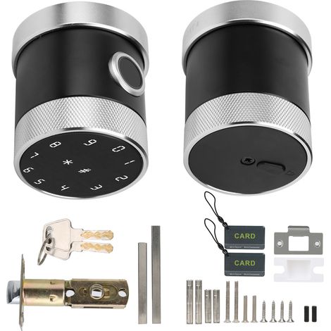 Serrure de porte intelligente biométrique à empreintes digitales, application de téléphone, déverrouillage par mot de passe, charge d'urgence USB pour Tuya (1/5)