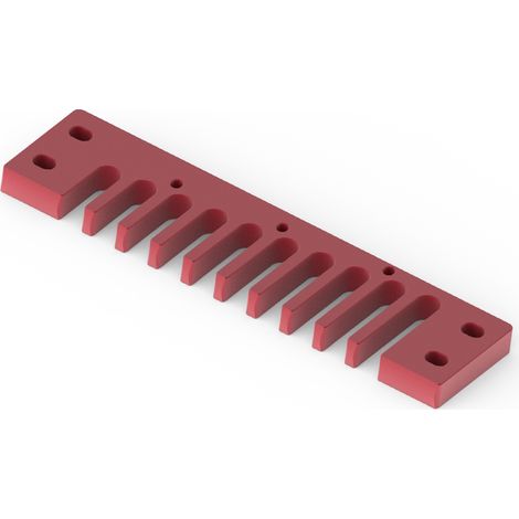 Pièce d'harmonica en alliage d'aluminium pour Hohner Marine Band Crossover et Deluxe (Rouge) (1/4)