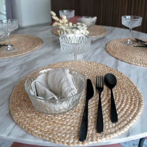 Set de table rond en jute tressée (lot de 4)