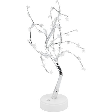 Veilleuse à 60 LED alimentée par USB, lampe de nuit en fil de cuivre en forme d'arbre artificiel avec étoile à cinq branches pour la décoration de la maison, de la chambre ou du bureau (1/5)