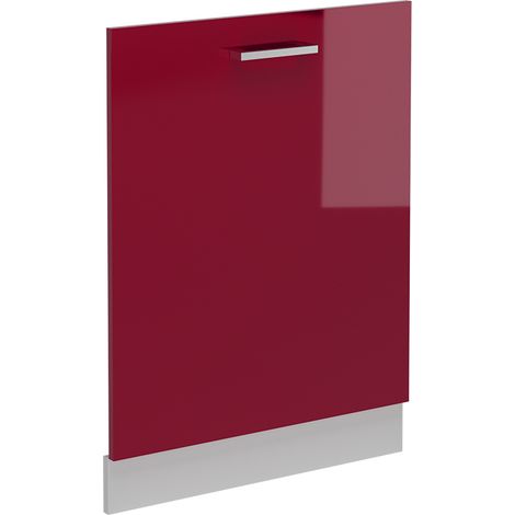Panneau de lave-vaisselle R-Line, Rouge bordeaux Haute brillance, 60cm sans PT, Vicco