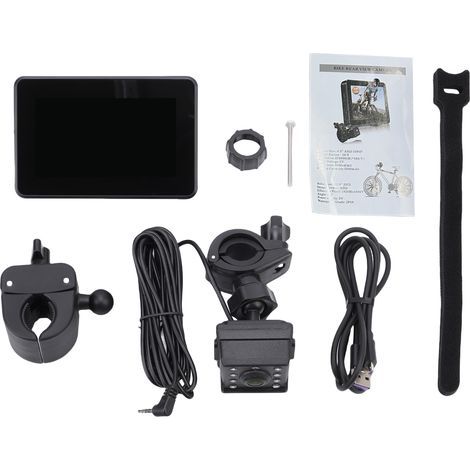 Rétroviseur de vélo de guidon, caméra de recul de vélo 1080P avec moniteur de 4,3 pouces, vision nocturne à 8 LED, support rotatif grand angle de 110 °, compatible avec vélo de montagne, route. (1/5)