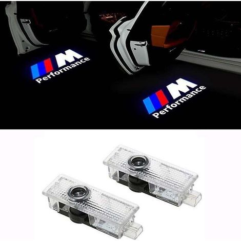 Éclairage d'accueil adapté aux voitures BMW, projecteurs laser LED, logo, éclairage de porte modifié et éclairage d'ambiance.