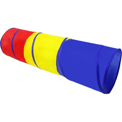 Tunnel de jeu pliant en polyester pour bébé, équipement d'entraînement à ramper, intérieur extérieur, rouge jaune bleu (1/5)
