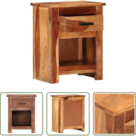 Bois massif - Table de chevet 40x30x50 cm Bois massif (1/5)