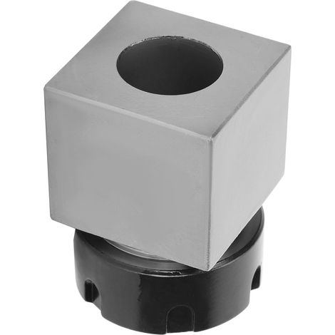 Bloc porte-pince carré ER-32 en acier trempé argent et noir 50x27mm pour tour CNC et graveur 1 pièce (1/5)