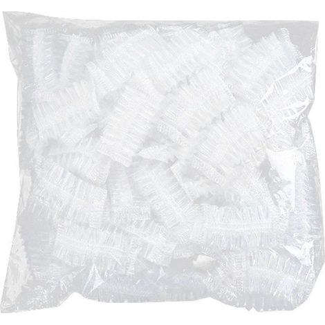 200 protège-oreilles jetables en plastique imperméable, pour salon de coiffure et teinture.-6X6cm-White