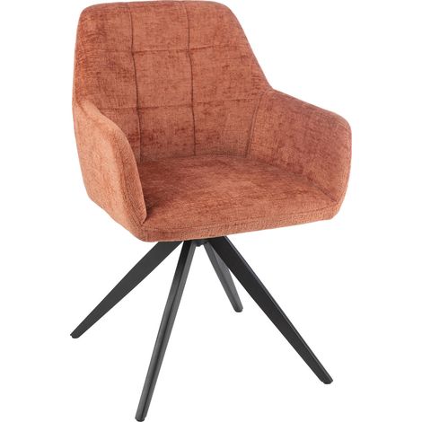 Chaise lounge métal orange pêche assise confortable design moderne - Orange pêche chaleureux (1/5)