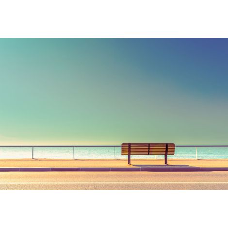 papier peint panoramique vue mer bleu canard et couleur sable  - Sanders & Sanders (1/3)