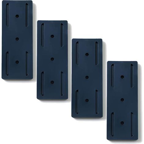 Support de prise de bureau auto-adhésif, protection contre les surtensions pour la gestion des câbles sans perçage (lot de 4, bleu) (1/5)