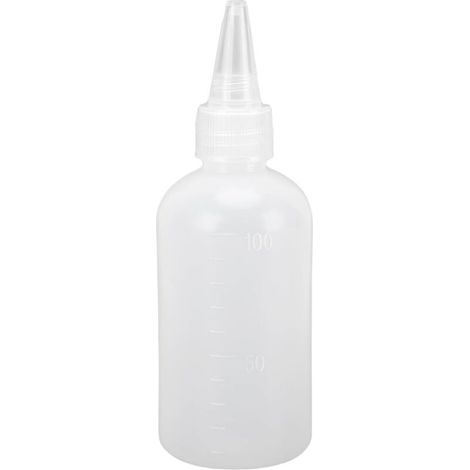60 Pieces Empty Plastic Bottle 100ml Condiment Bottle Semi-Transparent Airbrush Paint Squeeze Bottle for Cosmetics Shampoos Oils Adjustable Flow with Scale (1/5)
