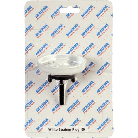 McAlpine CARD-50 White Strainer Plug - BSKTOP-ASWH (1/3)