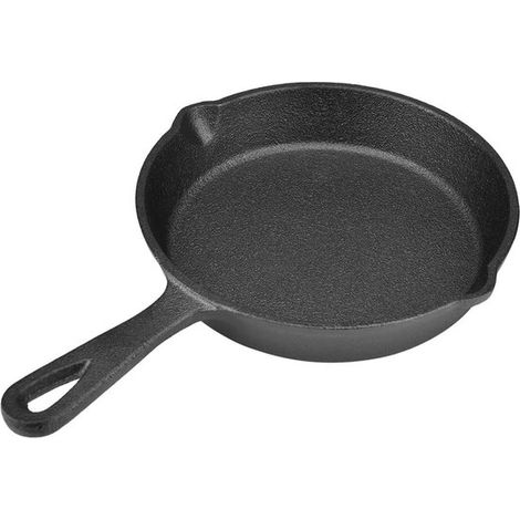 Poêle en fonte antiadhésive – Diamètres 16 à 20 cm – Poignée résistante à la chaleur – Pour camping, barbecue et induction (1/5)