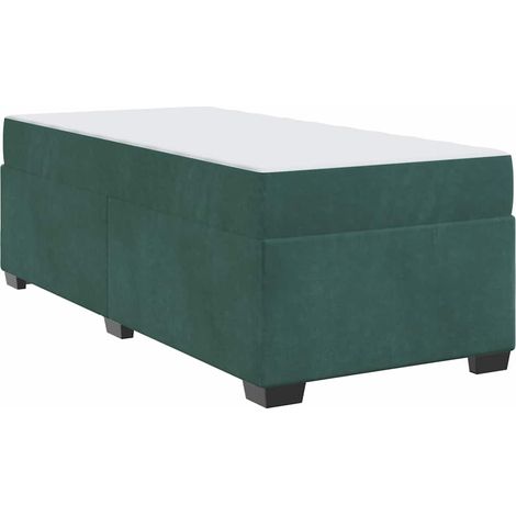 Lit simple,Lit adulte,Cadre de lit avec matelas Vert foncé 90 x 200 cm Velours CFW6349836 (1/5)