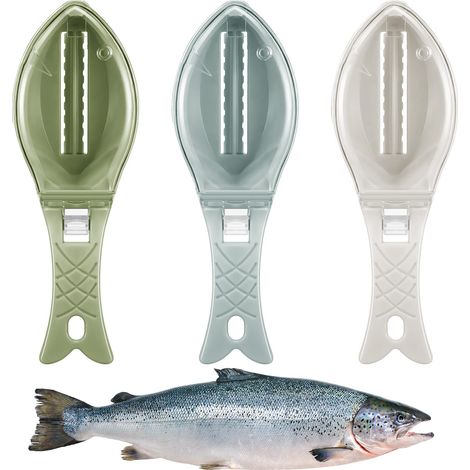 Schnellreinigungsset bestehend aus: 3-teiligem Fischschupper, Fischhautbürste, Küchenschaber aus Kunststoff, Reibe und Schnellreinigungsset