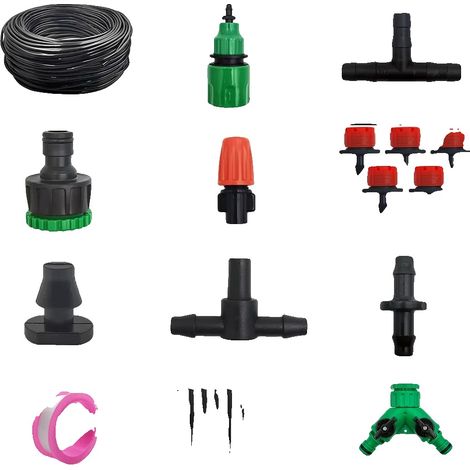 Irrigatori a goccia con pulizia automatica, compatibili con tubi da 1/4 di pollice, modello XZ-007-30M (1/2)