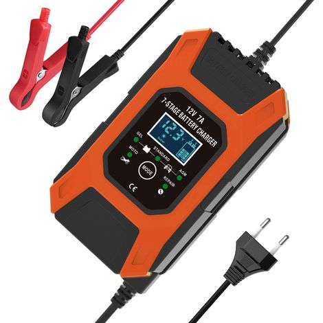 Chargeur rapide de batterie 12 V 7 A - Chargeur de batterie pour motos et voitures - Mode batteries GEL et AGM (1/5)