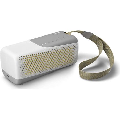 Philips Drahtloser Bluetooth-Lautsprecher, TAS4807W/00 Freisprecheinrichtung Ip67, tragbar, wasserdicht und mit integriertem Mikrofon für Anrufe, bis zu 12 Stunden De Wiedergabe, In Farbe White