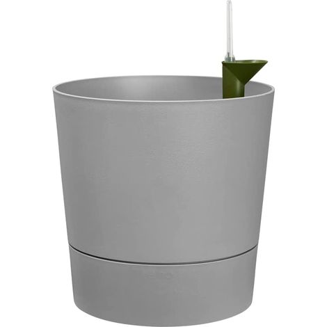 ELHO - Vaso per fiori - Greensense Aqua Care Rotondo 30 - Cemento Chiaro - Interno/esterno - Ø 29,5 x H 29,1 cm (1/5)