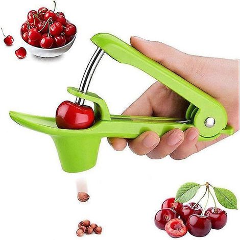 Dénoyauteur de cerises vertes, outil de cuisine avec cuillère pour une utilisation à une main (1/5)