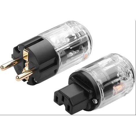 Prise Schuko, Connecteur d'alimentation Cuivre Pur 15A/125V Euro CEE 7/7, Connecteur IEC C13/C15 10A/250V, Dorure Or Cuivre, Câble d'alimentation Audio DIY (1/5)