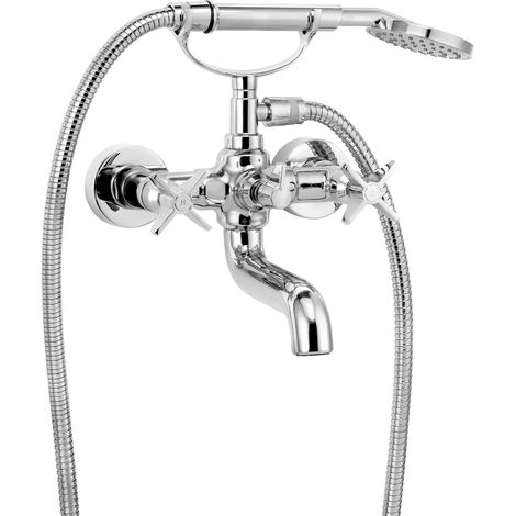 Robinet de baignoire avec douchette, FIXE, chromé, Temisto BQT 011D (1/4)