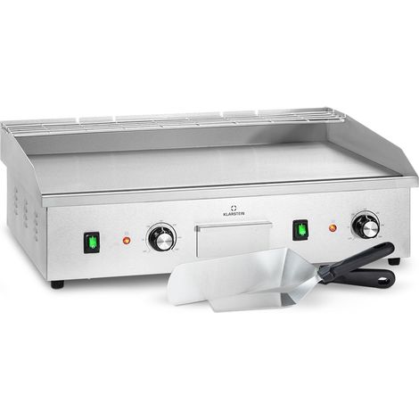 Klarstein – Plancha électrique 2x2200W – Surface de cuisson 73x42 cm – Régulation température 50-300°C – Bac récupération graisses amovible
