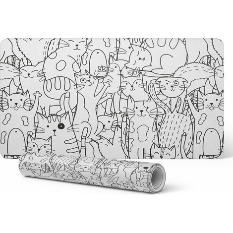 Alfombrilla protectora universal para equipos inform谩ticos con dibujo de gato, 90 x 45 cm. (1/5)