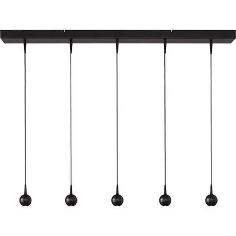 Lampe suspendue à 5 lumières Talana noir Ø 6cm DTW - 2411-05-05-100-5 (1/3)