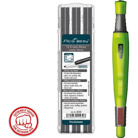 Pica BIG DRY Longlife Automatic Pro Trade Marker Pencil with 2B Graphite Refills (1/4)