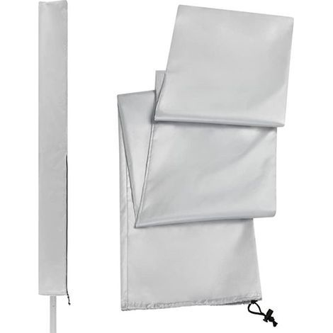 Housse de sèche-linge rotative, imperméable et zippée, pour étendoir et séchoir de jardin (argent) (1/4)