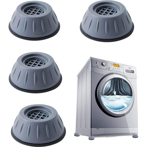 Patins anti-vibrations caoutchouc antidérapant, 4 Pièces Tampons À Pied Machine À Laver Anti Vibration Tampon, pieds de machine à laver,universel pour lave-linge et sèche-linge. (1/4)