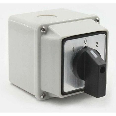 Crezuo LW26-20A 380V Universal-Drehnockenschalter – 8 Anschlüsse, 3 Positionen 1-0-2 Umschalter mit Hauptschalter