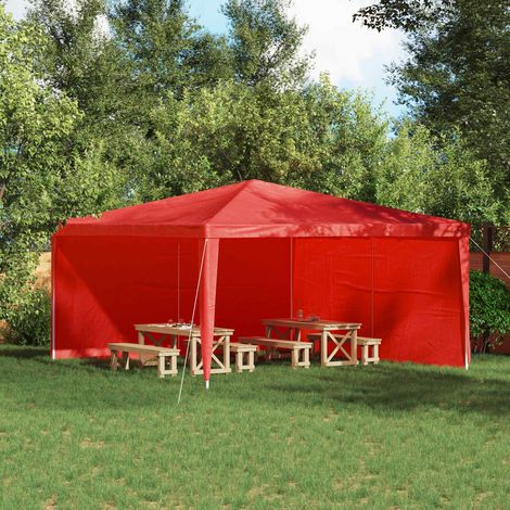 vidaXL  Party Tent Sidewall  2 pcs Red 400 x 195 cm PE and Steel