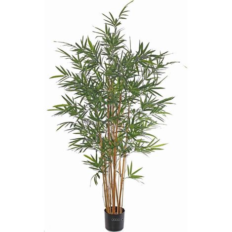 Faux bambou en pot extérieur anti-UV 7 troncs H 170 cm Vert - dimhaut: H 170 cm - couleur: Vert