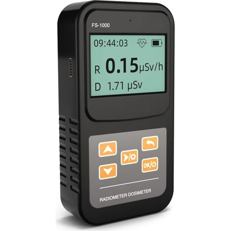 Détecteur de rayonnement nucléaire portable FS-1000 – testeur β/X/γ, dosimètre alarme, affichage courbe, signal sonore (1/5)