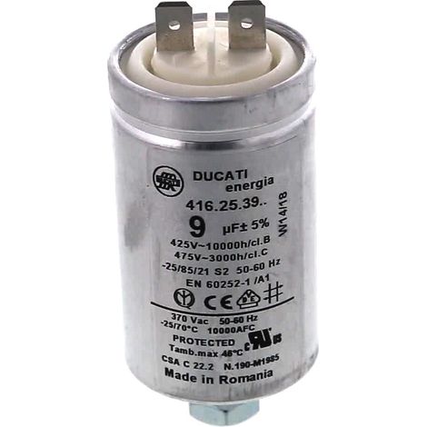 FAURE, CONDENSATEUR Lave-Linge 9UF 450V (1/2)