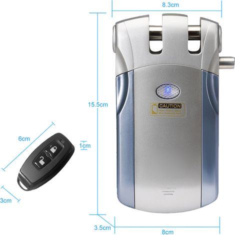 Decdeal WF-018 Serrure à télécommande sans fil Sécurité Invisible Porte d'entrée sans clé Métal en alliage de zinc intelligent avec 4 clés Système d'accès au bureau de la villa intelligente (1/5)