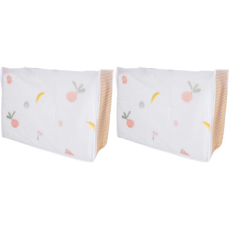 Lot de 2 sacs de rangement zippés pour literie, imperméables et anti-poussière, pour la maison, type fruits (1/5)