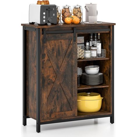 70cm Farmhouse Accent Storage Cabinet Rustic Sideboard Buffet Cabinet (1/5)