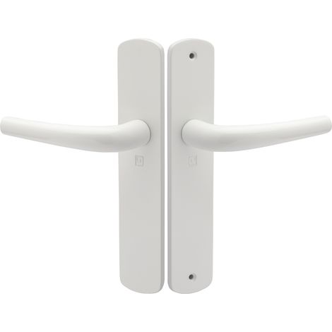 Ensemble sur plaque aluminium SALOME HOME ELEGANCE entraxe 195mm bec de cane blanc sur carte - HERACLES - ZL-B-SALOME-027 (1/3)