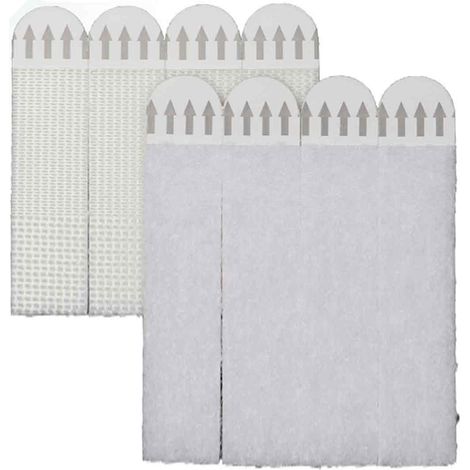 Strips Adhésifs Pour Accrocher Des Cadres - 12 Paires - 92 x 19 mm - Double Face Velcro - Pour Miroirs Cadres Verre Métal - Blanc (1/5)