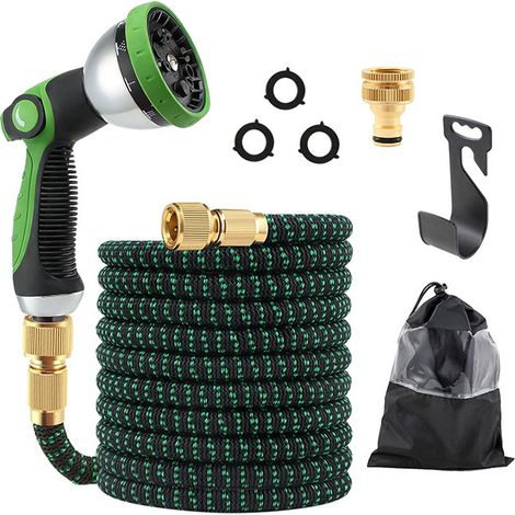 Tuyau d'Arrosage Extensible 7.5m Renforcé Adaptable 10 Modes de Pulvérisation Flexible et Anti-Fuite Raccord (1/5)