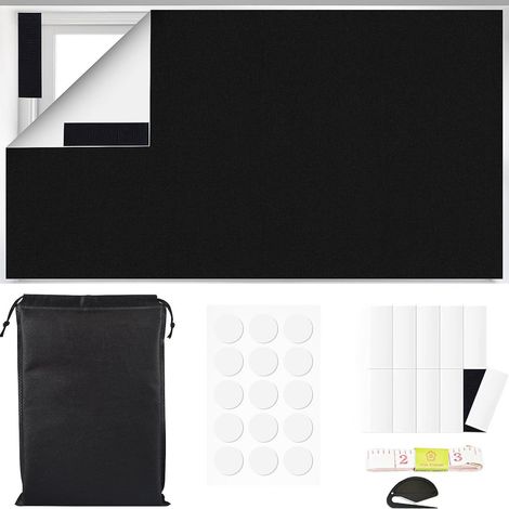 150x400 cm Verdunkelungsstoff, 100% Sonnenschutz, Verdunkelungs- und Wärmedämmfolie (einschließlich Zubehör)