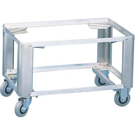 Fahrgestell f.Kastengr.760x580/800x600mm 2 Lenk-/2 Bockrollen Vollgummi niedrig (1/2)