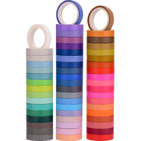Ruban washi 60 couleurs, ruban arc-en-ciel de couleur unie (1/5)