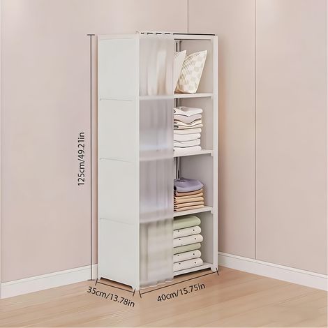 Armoire de Rangement Multifonction – Grande Capacité, Étagères Solides. Crochets Pratiques, Matériau Plastique. Modèle (5 Couches Simple).