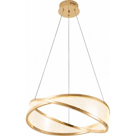 LED anneau étoile-suspension Ø50 cm dorée, 3 couleurs de lumière, dimmable, hauteur réglable, design moderne-suspension (1/5)