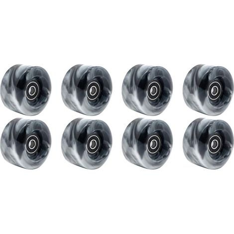 8 Roues de Patin à roulettes avec Roulements pour Patinage à Double Rangée et Planche à roulettes 32 mm x 58 mm 82A, Noir (1/5)